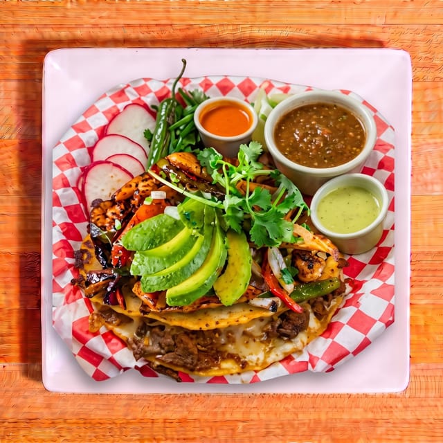 Birria Quesadilla with Consomé.