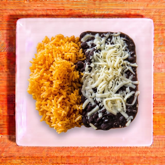 Side Beans, Rice, and Cheese.